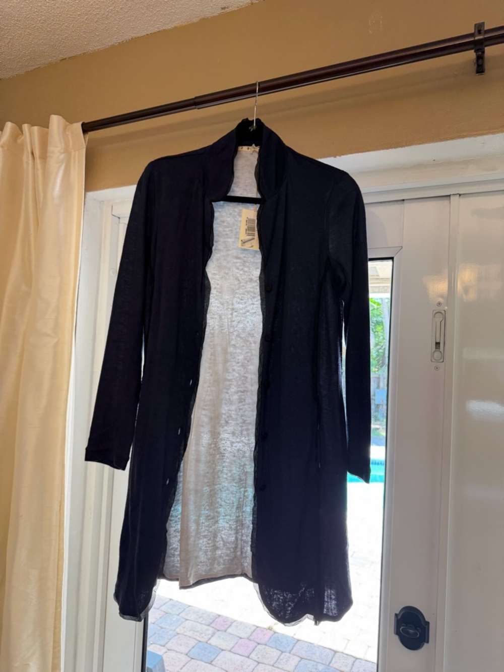 Cardigan Donna by 120% Lino. Made in Italy Size S, NWT. Mixed Materials. Pockets